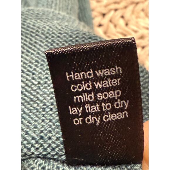 Peruvian Connection Knit Dress Cap Sleeves Midi Pima Cotton Womens Size XL Teal - Picture 8 of 8